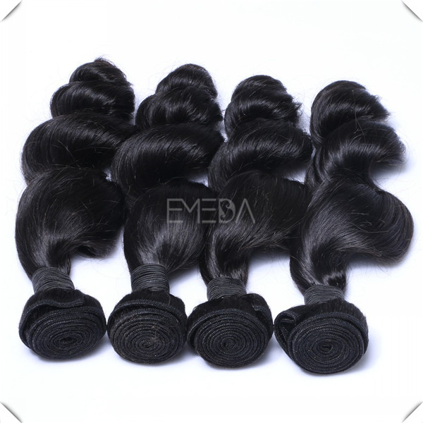 Long hair extensions cheap Indian loose wave hair weft WJ042